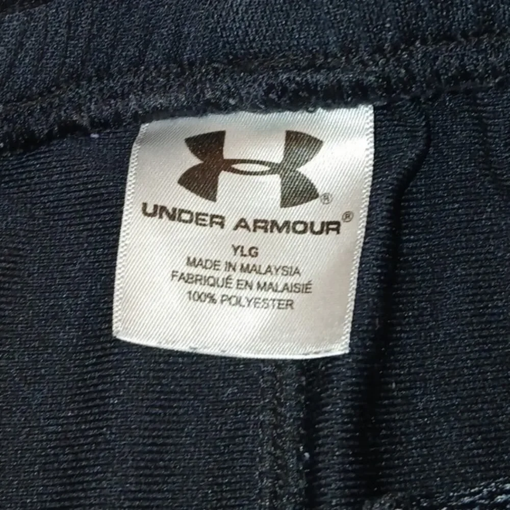 Under Armour Boys Black w/Red Stripes Jogging Pants w/Pockets - Size: Youth L